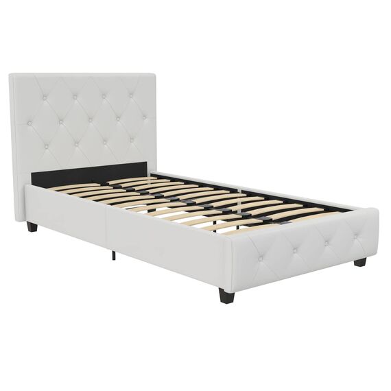 DHP Furniture Dakota Polsterbett Weiß Einzelbett