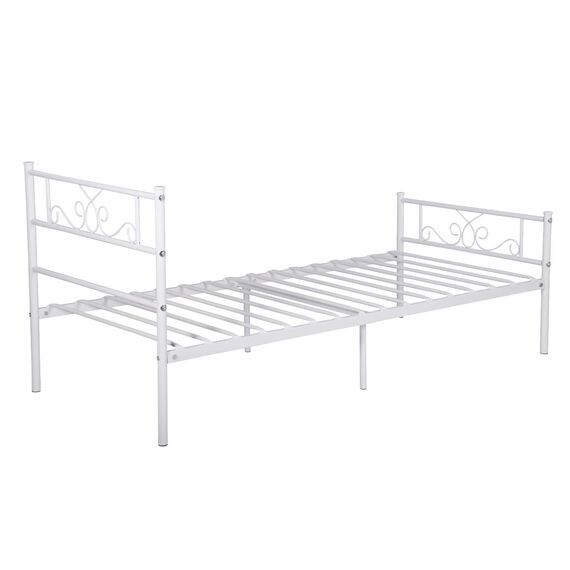 SimLife Doppelbett mit Kopfteil und Fußteil, Matratze, Unterbettkommode, ideal für Kinder, Jungen, Erwachsene, kein Boxspringbett erforderlich, Prinzessin, Weiß