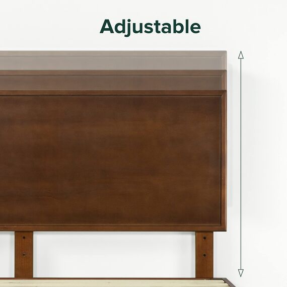 Zinus Deluxe Mid-Century Wood Platform Bed with Adjustable Height Headboard, no Box Spring Needed, Twin