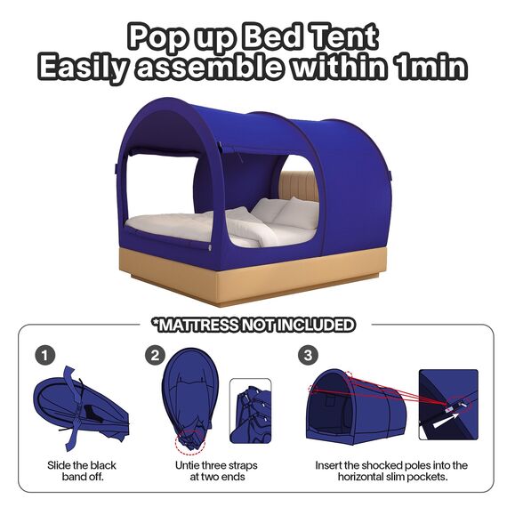 Alvantor Doppelbett, Polyester Fiberglas, Navy, Double 190x137x120cm