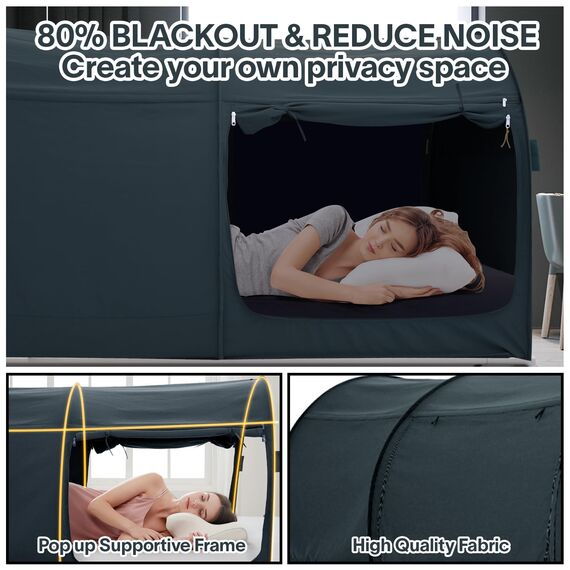 Alvantor Bettzelt, Queen-Size-Schlafzelt, Bett für Erwachsene, Queen-Size-Bett, Baldachin, Pop-Up-Zelt, tragbar, Traum-Sichtschutzzelt für Bett (Matratze Bett Nicht im Lieferumfang enthalten)