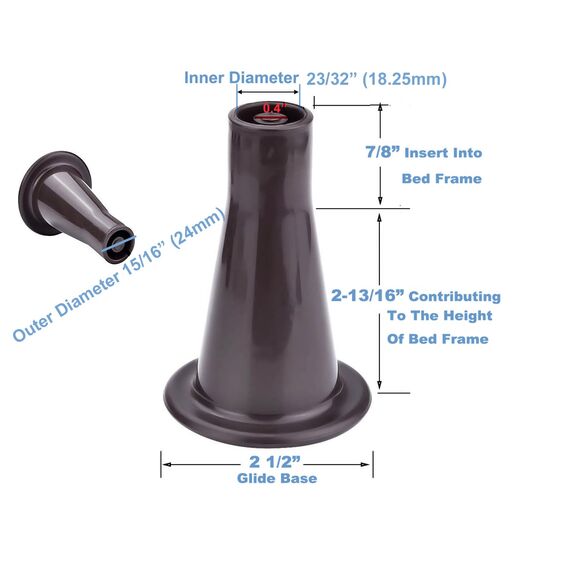 -BettgestellfüÃŸe für Bettgestell, Kunststoff, 9,7 cm breit, 4 Stück