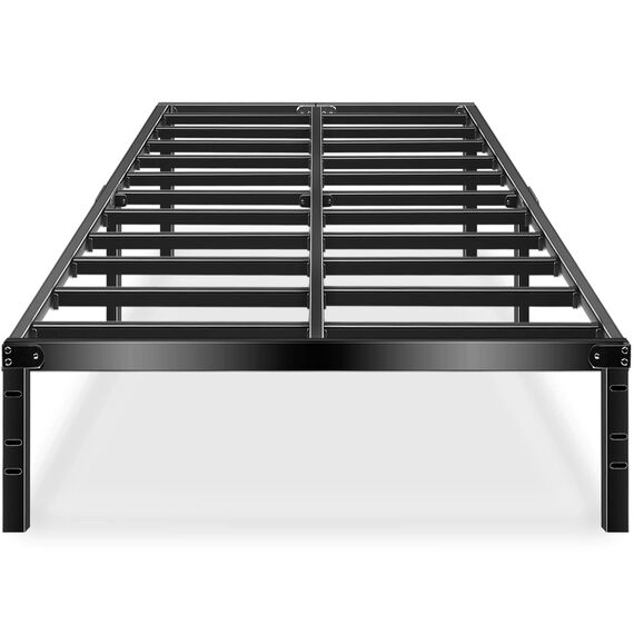 HAAGEEP Schwarzer Queen-Bettrahmen aus Metall, kein Boxspringbett erforderlich, 35,6 cm Plattform, robuste Bettrahmen mit Stauraum, BQ