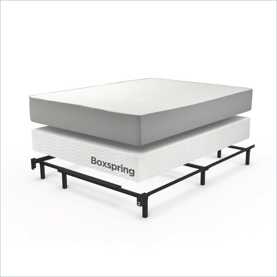 Zinus Compack Verstellbares Bettgestell aus Metall, 17,8 cm Stützbettgestell für Boxspring- und Matratzenset, Twin/Full/Queen, Schwarz