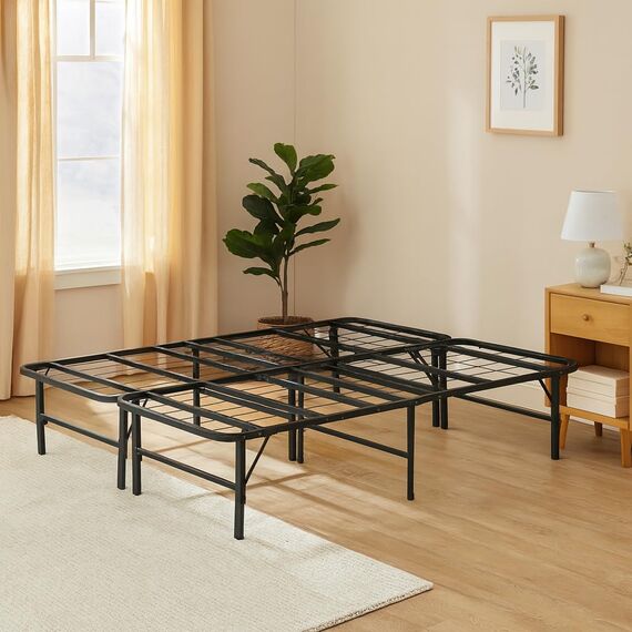 Naomi Home Idealbase Schwerlastbett, geräuschfrei, 35,6 cm, Queen/Schwarz
