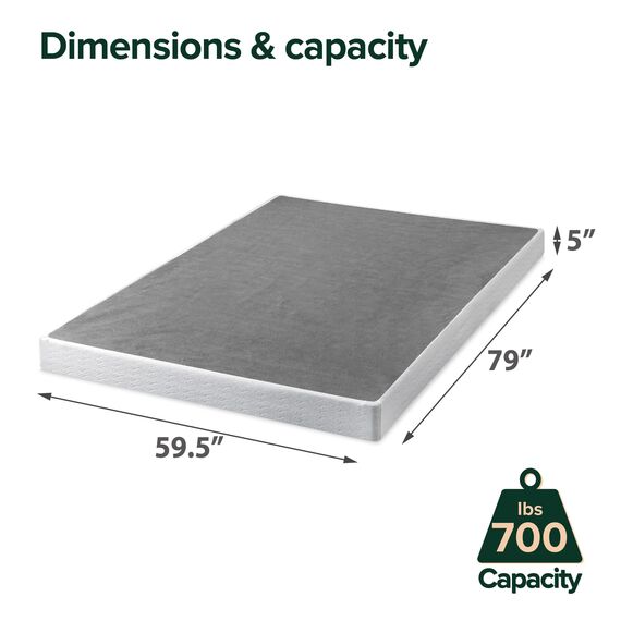 Zinus Armita 5 Inch Low Profile Smart Box Spring/Mattress Foundation/Strong Steel Structure/Easy Assembly Required, Queen