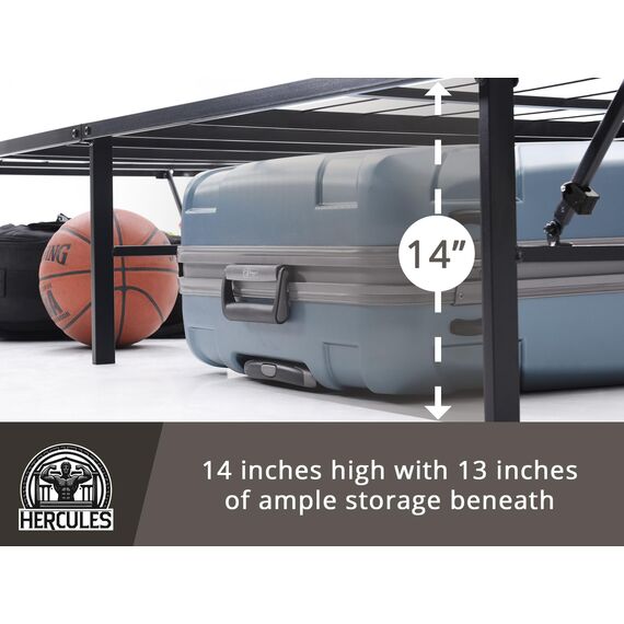 Hercules Classic Brands Heavy Duty 35,6 cm Plattform Metall Bettgestell Matratze Foundation, California King Black
