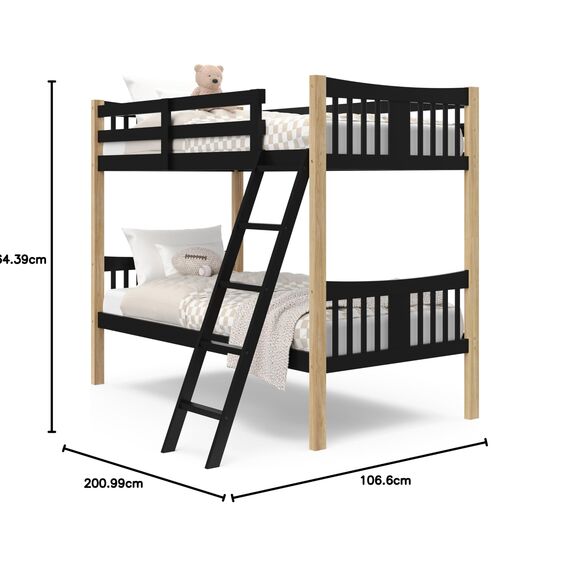 STORKCRAFT Etagenbett Caribou - Schwarz/Natur