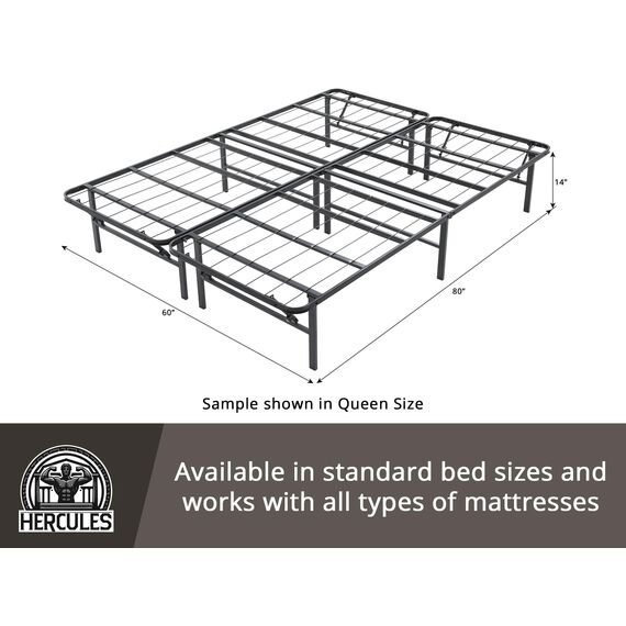 Hercules Classic Brands Heavy Duty 35,6 cm Plattform Metall Bettgestell Matratze Foundation, California King Black