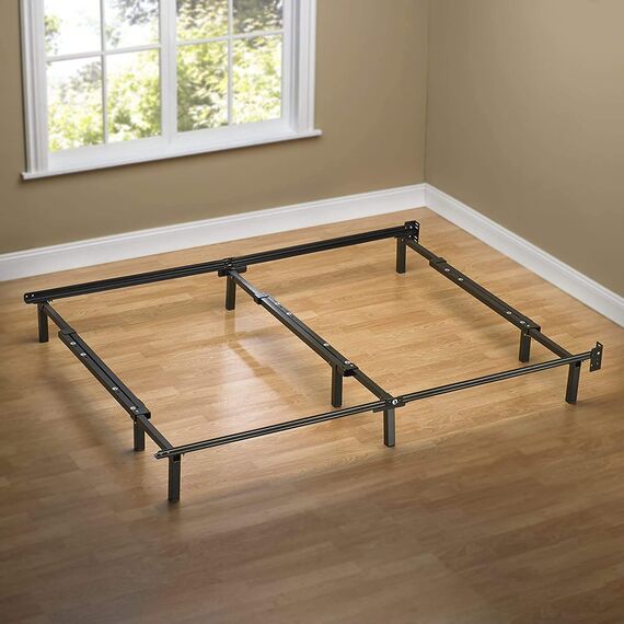 Zinus Compack Verstellbares Bettgestell aus Metall, 17,8 cm Stützbettgestell für Boxspring- und Matratzenset, Twin/Full/Queen, Schwarz