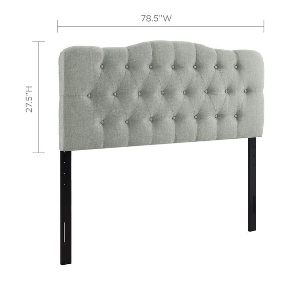 Modway Annabel Kopfteil für King-Size-Bett, getuftet, Leinenstoff, gepolstert, Grau