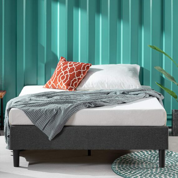 Zinus Curtis Essential Upholstered Platform Bed Frame/Mattress Foundation/Easy Assembly/Strong Wood Slat Support, Full