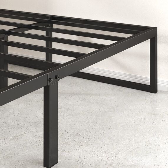 Zinus Caleb Bett - Bett mit Stauraum unter dem Bett - Metall-Plattformbettrahmen - Schwarz
