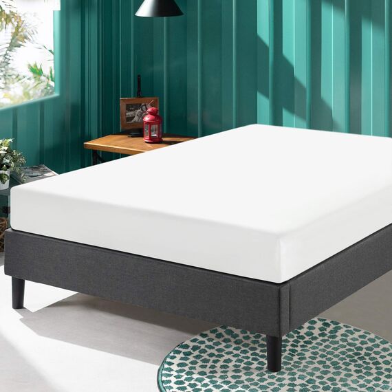 Zinus Curtis Essential Upholstered Platform Bed Frame/Mattress Foundation/Easy Assembly/Strong Wood Slat Support, Full