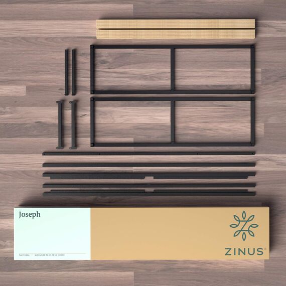 Zinus Joseph 6 Inch Metal Platforma Bed Frame/Mattress Foundation/Wood Slat Support/No Box Spring Needed/Sturdy Steel Structure, Queen