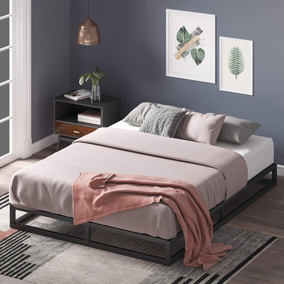 Zinus Joseph 6 Inch Metal Platforma Bed Frame/Mattress Foundation/Wood Slat Support/No Box Spring Needed/Sturdy Steel Structure, Queen
