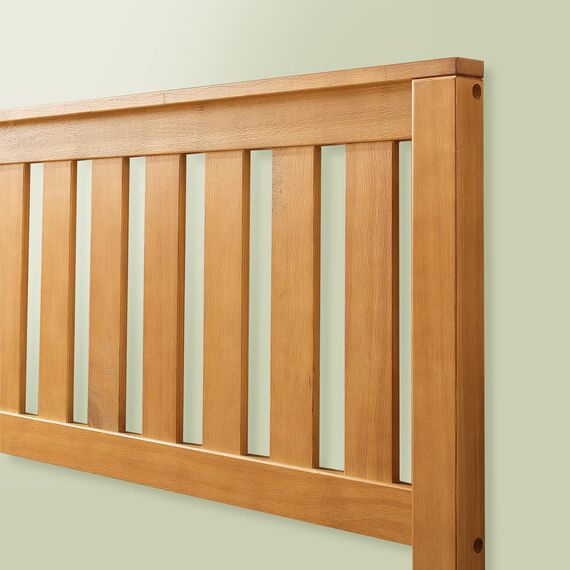 Zinus Alexia 12 Inch Wood Platform Bed with Headboard/No Box Spring Needed/Wood Slat Support/Rustic Pine Finish, King