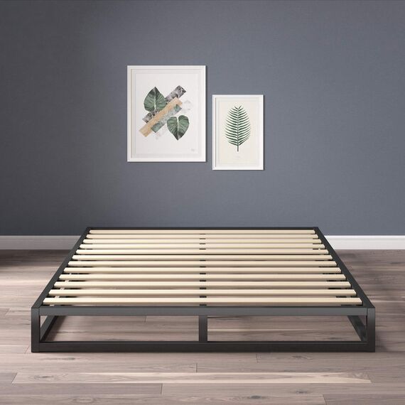 Zinus Joseph 6 Inch Metal Platforma Bed Frame/Mattress Foundation/Wood Slat Support/No Box Spring Needed/Sturdy Steel Structure, Queen