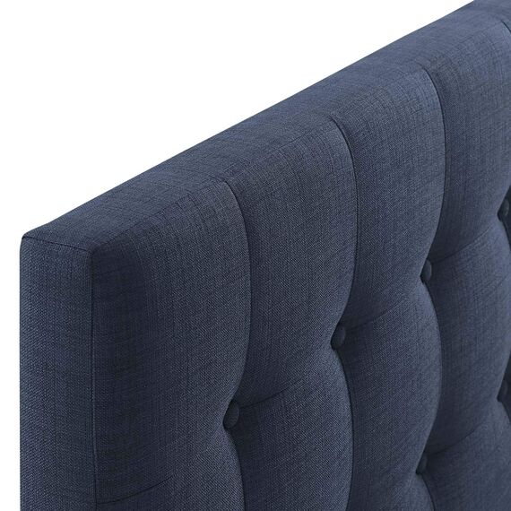 Modway Emily Kopfteil für King-Size-Bett, getuftet, Leinen, gepolstert, mit Knöpfen, Marineblau