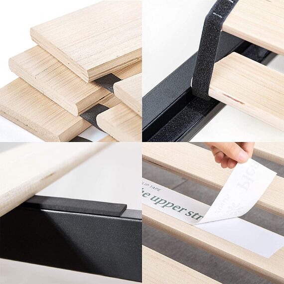 Zinus MIA Bettgestell mit Metallplattform mit Kopfteil/Matratzenunterlage/Holzlattenständer/einfache Montage/Bett in Box/Möbel für Schlafzimmer/Doppelbett