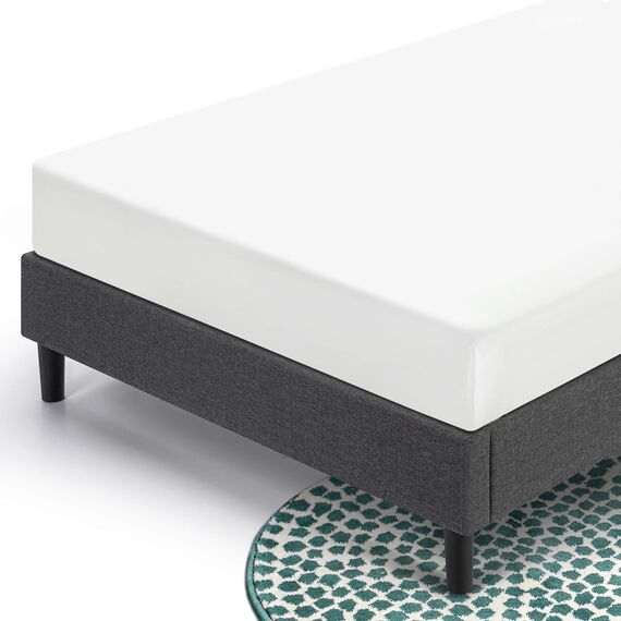 Zinus Curtis Essential Upholstered Platform Bed Frame/Mattress Foundation/Easy Assembly/Strong Wood Slat Support, Full