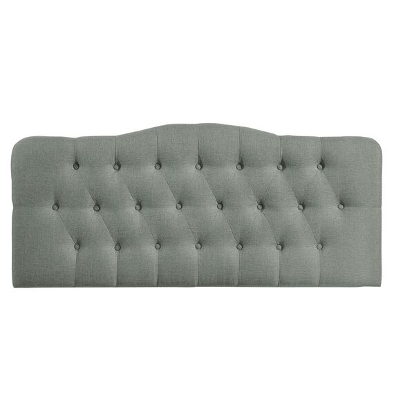 Modway Annabel Kopfteil für King-Size-Bett, getuftet, Leinenstoff, gepolstert, Grau