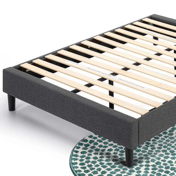 Zinus Curtis Essential Upholstered Platform Bed Frame/Mattress Foundation/Easy Assembly/Strong Wood Slat Support, Full