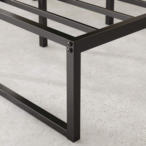 Zinus Caleb Bett - Bett mit Stauraum unter dem Bett - Metall-Plattformbettrahmen - Schwarz