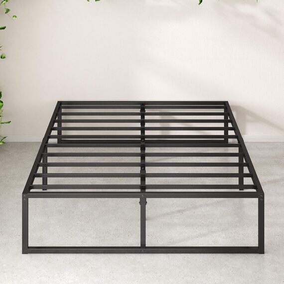 Zinus Caleb Bett - Bett mit Stauraum unter dem Bett - Metall-Plattformbettrahmen - Schwarz