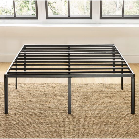 Best Price Mattress Queen Bettgestell, Metall, Holz, 45,7 cm, Schwarz