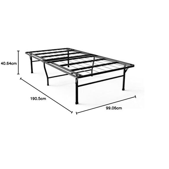 Zinus SmartBase Heavy Duty Mattress Foundation, 16 Inch Metal Platform Bed Frame, No Boxspring Needed, Sturdy Steel Frame, Underbed Storage, Twin