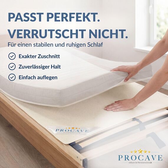 PROCAVE | Hochwertiger Filzschoner für Lattenrost | Schützende Matratzenunterlage 160x200 cm | Atmungsaktiver Matratzenschoner aus Nadelfilz | Made in Germany