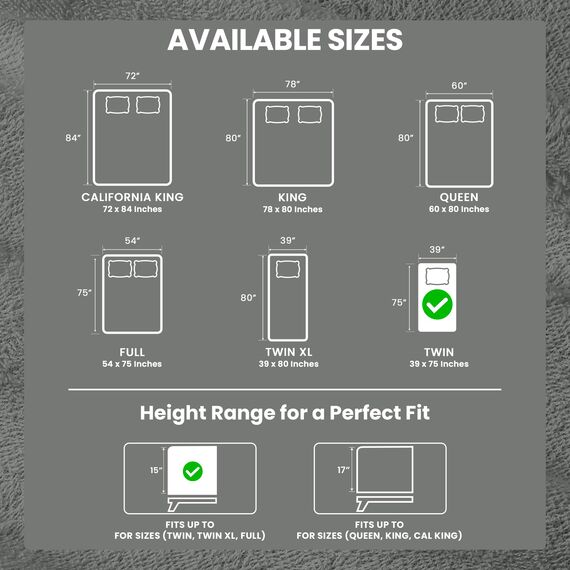 Utopia Bedding Wasserdichter Matratzenschoner für Doppelbett, Premium-Frottee-Matratzenbezug, 200 g/m², atmungsaktiv, taillierter Stil mit dehnbaren Taschen (Grau)