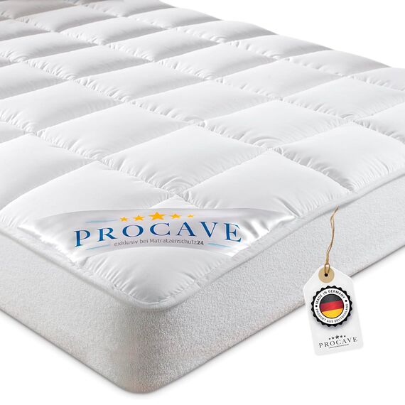 PROCAVE Micro-Comfort Matratzen-Bett-Schoner weiß 70x220 cm mit Spannumrandung | Höhe bis 30cm | Auch für Boxspring-Betten und Wasser-Betten geeignet | Microfaser | 100% Polyester | Matratzen-Auflage