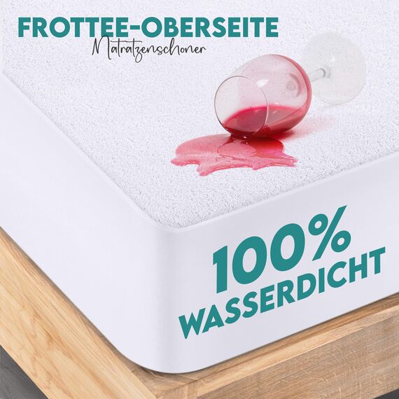 Utopia Bedding Matratzenschoner 90 x 200 x 30 cm (2er Pack) Wasserdicht, Oeko-TEX Zertifiziert Matratzenauflage Atmungsaktive, Matratzenschutz, Rundum Elastisch Weiß