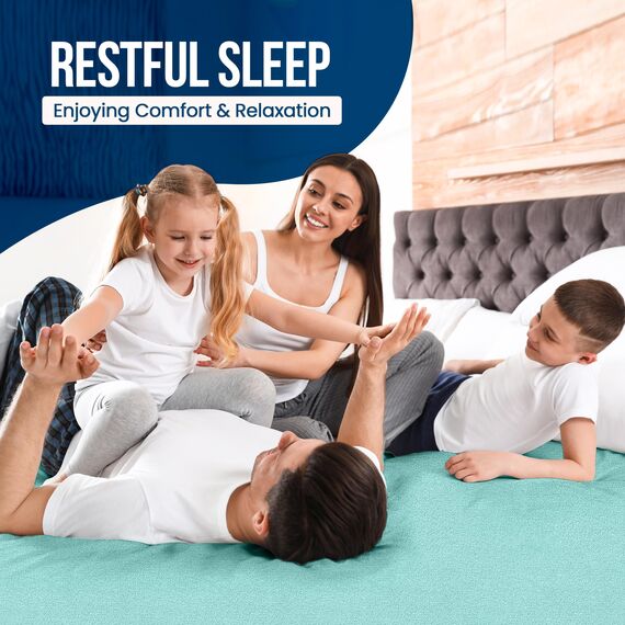 Utopia Bedding Wasserdichter Matratzenschoner für King-Size-Bett, Premium-Frottee-Matratzenbezug, 200 g/m², atmungsaktiv, Spannbetttuch mit dehnbaren Taschen, Spa-Blau