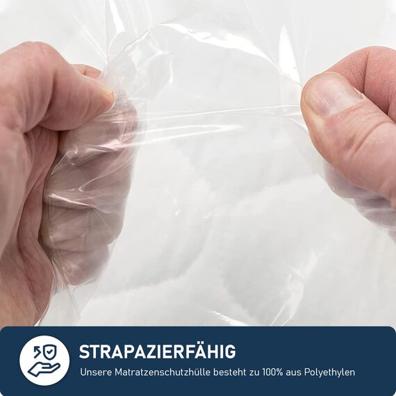 ASK Pack Matratzenschutzhüllen mit Anker-Reißverschluss - Größen von XS bis XXL, Wasserdicht, Reißfest, Ultra Starkes Material 140 mikron - Ideal für Umzug, Lagerung und Transport - 180x200 cm