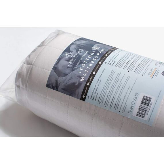 FAM Home Matratzenschoner 80x200cm I Matratzenauflage Atmungsaktiv Praktisch Langlebig Matratzenschutz Hygienische Rundumbezug Optimaler Anti-milben Bezug I Baumwolle - Polyester Weiß