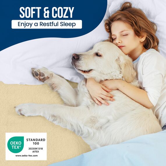 Utopia Bedding Wasserdichter Matratzenschoner für Doppelbett, XL, Premium-Frottee-Matratzenbezug, 200 g/m², atmungsaktiv, Spannbetttuch mit dehnbaren Taschen (Beige)