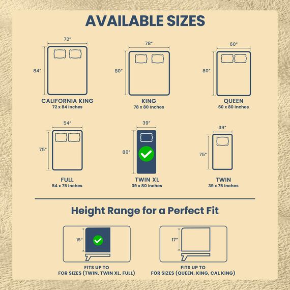 Utopia Bedding Wasserdichter Matratzenschoner für Doppelbett, XL, Premium-Frottee-Matratzenbezug, 200 g/m², atmungsaktiv, Spannbetttuch mit dehnbaren Taschen (Beige)