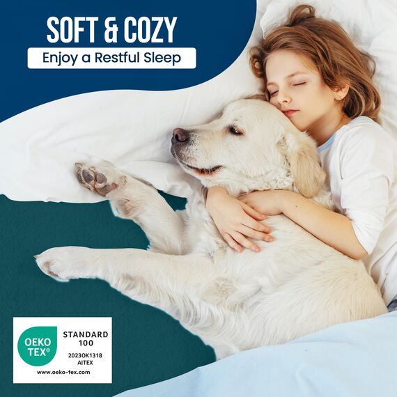 Utopia Bedding Wasserdichter Matratzenschoner, Queen-Size-Größe, Premium-Frottee-Matratzenbezug, 200 g/m², atmungsaktiv, Spannbetttuch mit dehnbaren Taschen (Blaugrün)