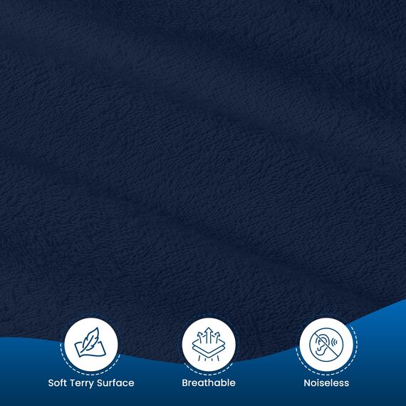 Utopia Bedding Wasserdichter Matratzenschoner für King-Size-Bett, Premium-Frottee-Matratzenbezug, 200 g/m², atmungsaktiv, Spannbetttuch mit dehnbaren Taschen (Marineblau)