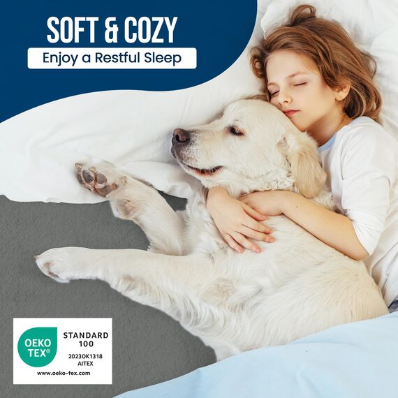 Utopia Bedding wasserdichter Matratzenschoner für Einzelbett (Twin-XL), Matratzenbezug aus hochwertigem Frottee, 200 g/m², atmungsaktiv, Spannbetttuch mit dehnbaren Ecken, Grau
