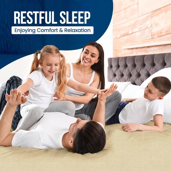 Utopia Bedding Wasserdichter Matratzenschoner für King-Size-Bett, Premium-Frottee-Matratzenbezug, 200 g/m², atmungsaktiv, Spannbetttuch mit dehnbaren Taschen (Beige)