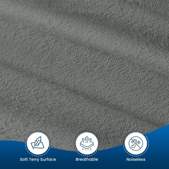 Utopia Bedding wasserdichter Matratzenschoner für Einzelbett (Twin-XL), Matratzenbezug aus hochwertigem Frottee, 200 g/m², atmungsaktiv, Spannbetttuch mit dehnbaren Ecken, Grau