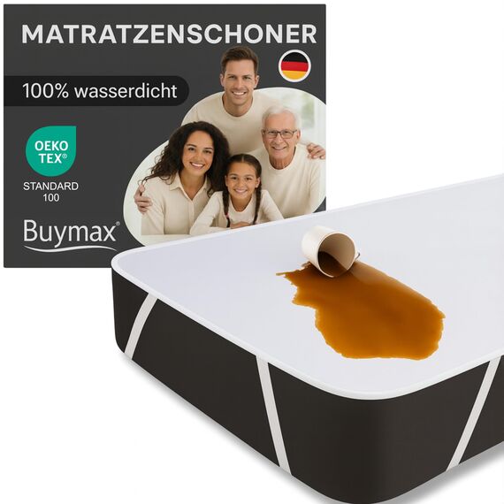 Buymax® Matratzenschoner 200x200cm wasserdicht als 2er Set - Oeko-Tex zertifizierte Inkontinenzauflage waschbar Matratzenauflage Matratzenschutz Inkontinenzunterlage Nässeschutz 200x200 cm