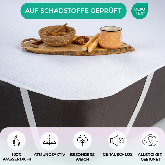 Buymax® Matratzenschoner 80x200cm wasserdicht als 2er Set - Oeko-Tex zertifizierte Inkontinenzauflage waschbar Matratzenauflage Matratzenschutz Inkontinenzunterlage Nässeschutz 80x200 cm