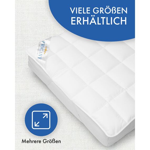 PROCAVE® Matratzenschoner 100x200 cm Topper | Matratzenauflage mit 4 Eckgummis | Atmungsaktive Matratzentopper & Matratzenauflage | Anti Milben Matratzenbezug | Mattress Topper Made in Germany