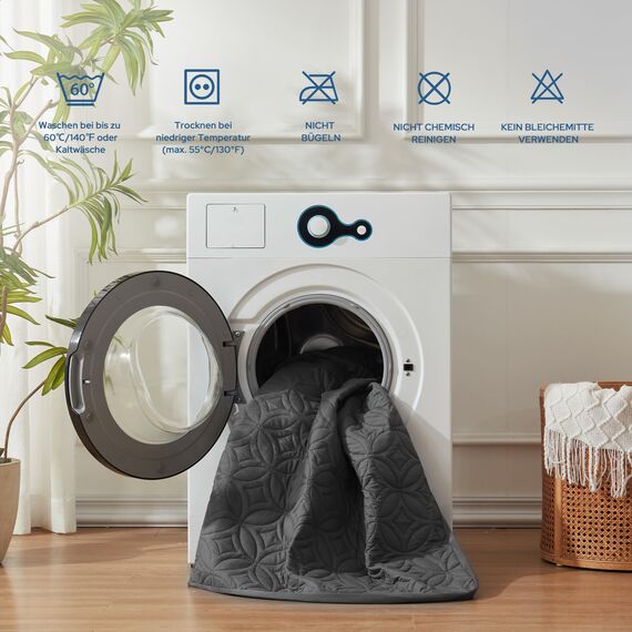 BEDLORE Matratzenschoner 135 x 190 cm, wasserdichte Matratzenauflage, geräuschloser Matratzenbezug mit tiefer Tasche – weich, atmungsaktiv und komfortabel (grau)