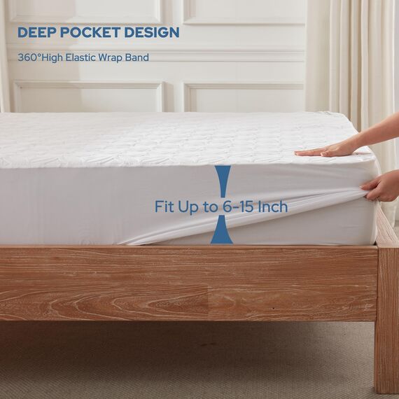 BEDLORE Matratzenschoner 140 x 200, wasserdichte Matratzenauflage mit 30 cm tiefem Taschenformat, weicher atmungsaktiver Matratzenbezug, waschbar für Zuhause, Schlafzimmer (Weiß)